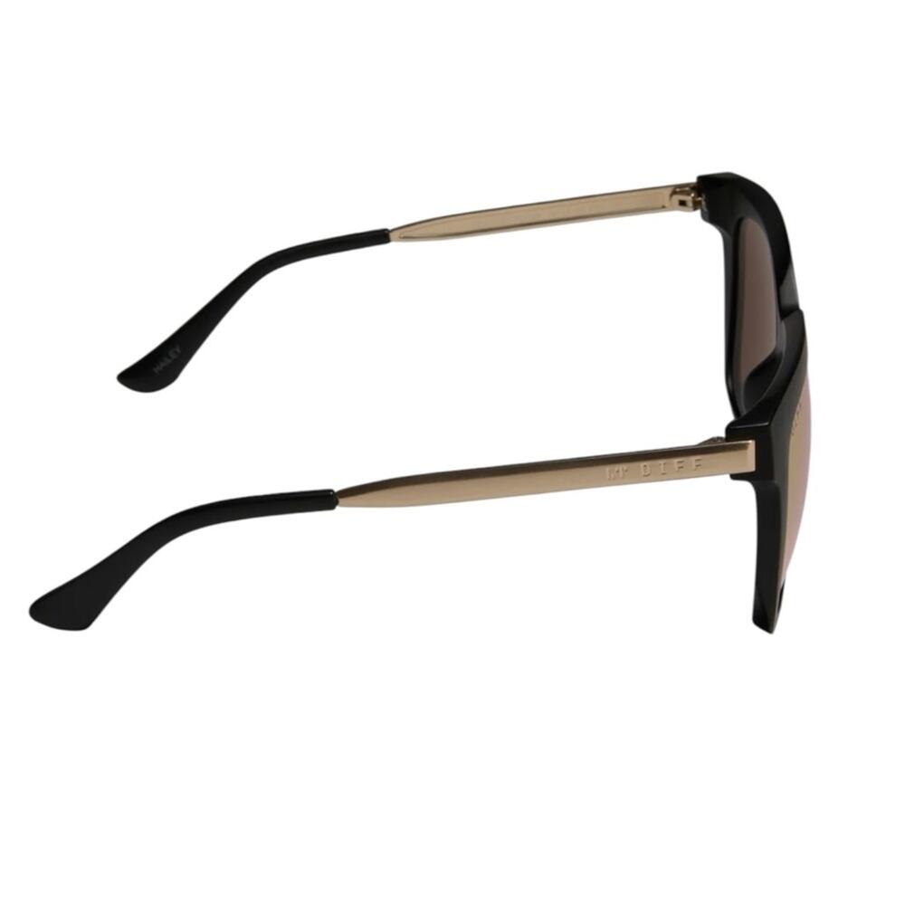 DIFF Hailey Square Sunglasses Matte Black Peach M… - image 3